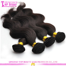 Pelo europeo de la onda del cuerpo del precio de fábrica de Qingdao, extensiones del cabello humano de la Virgen del 100%